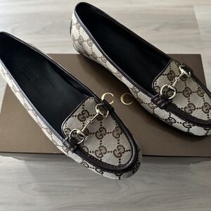 Gucci Canvas Monogram Loafers
